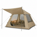2-4 People Inflatable Tent with Hand Pump for Camping, Easy Setup Air Glamping Tents with Extra Canopy, Camping Tent for Family, Green
