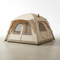 Inflatable Camping Tent Built for Family Adventures, 3-5 Person Capacity, 65 sq ft Space, Includes Pump