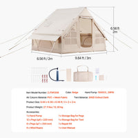 Inflatable Tents for 3-5 Person Camping Tent Blow up Tent W/ Pump & Stove Jack