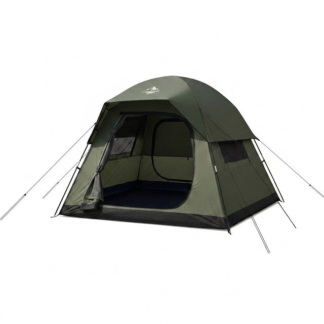 Tent 4 Person Tents for Camping with 2 Doors & Rainfly | Portable Waterproof & Windproof Tents, Large Mesh Ventilation, Easy Setup Family Tent for Camping, Hiking and Backpacking — Studio Shot