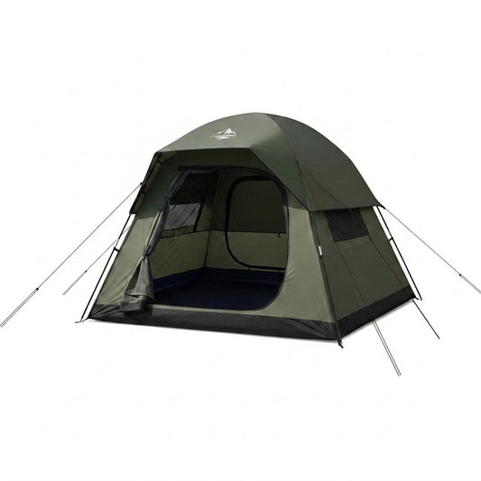 Tent 4 Person Tents for Camping with 2 Doors & Rainfly | Portable Waterproof & Windproof Tents, Large Mesh Ventilation, Easy Setup Family Tent for Camping, Hiking and Backpacking — Studio Shot