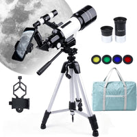 Telescope for Adults, 70Mm Astronomical Refractor Telescope, Portable Travel Telescope for Kids Beginners for Moon Stargazing Outdoor Camping