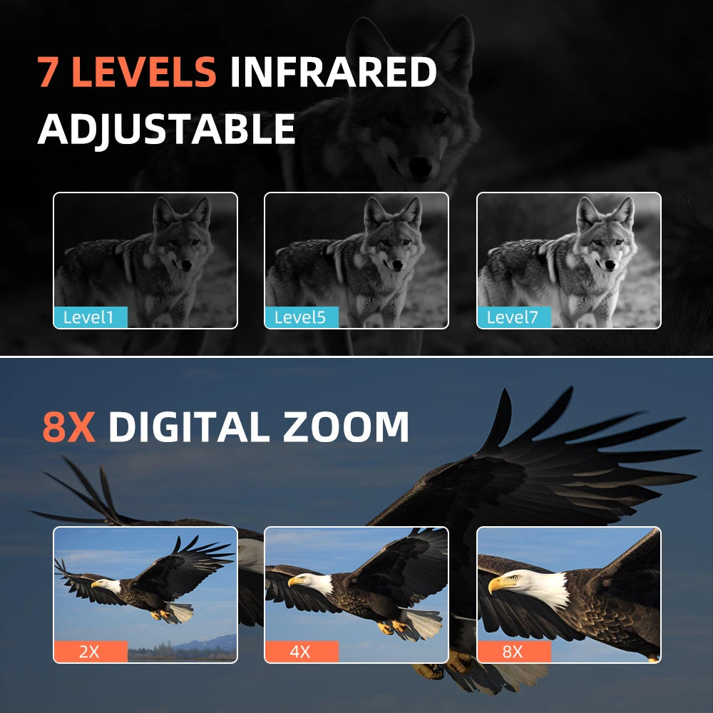 Hands-Free Head Mounted Night Vision Binocular 1080P HD Digital Infrared USB Rechargeable Lightweight for Hunting Camping