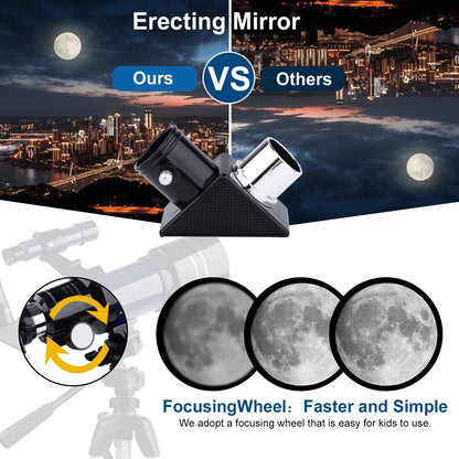 Telescopes for Kids Adults Beginners, 70MM Telescope for Astronomy, Refractor Telescopes with Tripod