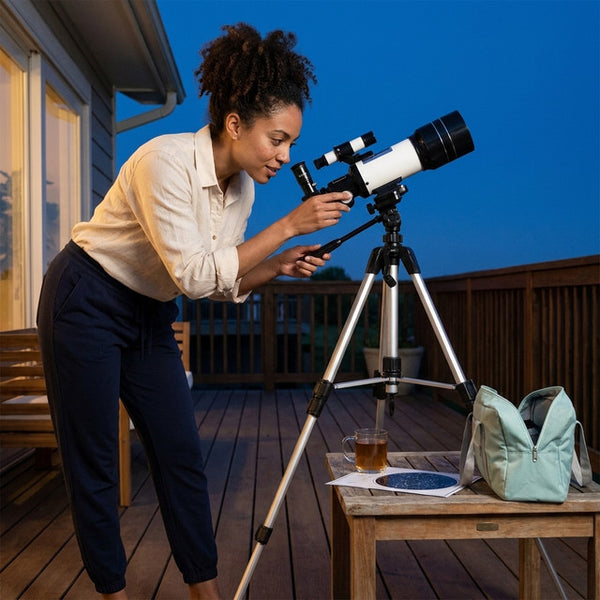 Astronomical Refractor Telescope Designed for Stargazing, 70mm Aperture, 300mm Focal Length, BAK4 Prism