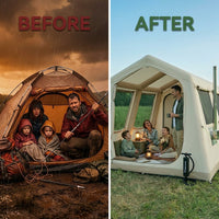 Inflatable Tents for 3-5 Person Camping Tent Blow up Tent W/ Pump & Stove Jack — Before & After