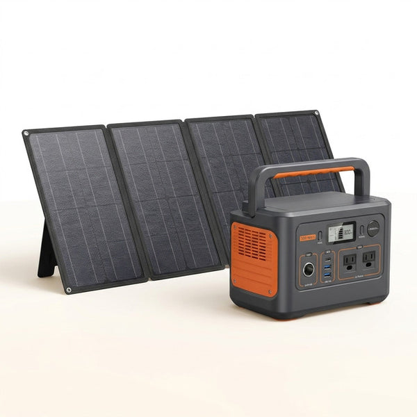 Portable Solar Generator Built for Outdoor Adventures, 300W Power Station, 60W Foldable Panel, 280Wh Capacity — Studio Shot