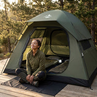 Tent 4 Person Tents for Camping with 2 Doors & Rainfly | Portable Waterproof & Windproof Tents, Large Mesh Ventilation, Easy Setup Family Tent for Camping, Hiking and Backpacking — Lifestyle