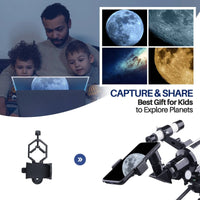 Telescope for Adults, 70Mm Astronomical Refractor Telescope, Portable Travel Telescope for Kids Beginners for Moon Stargazing Outdoor Camping