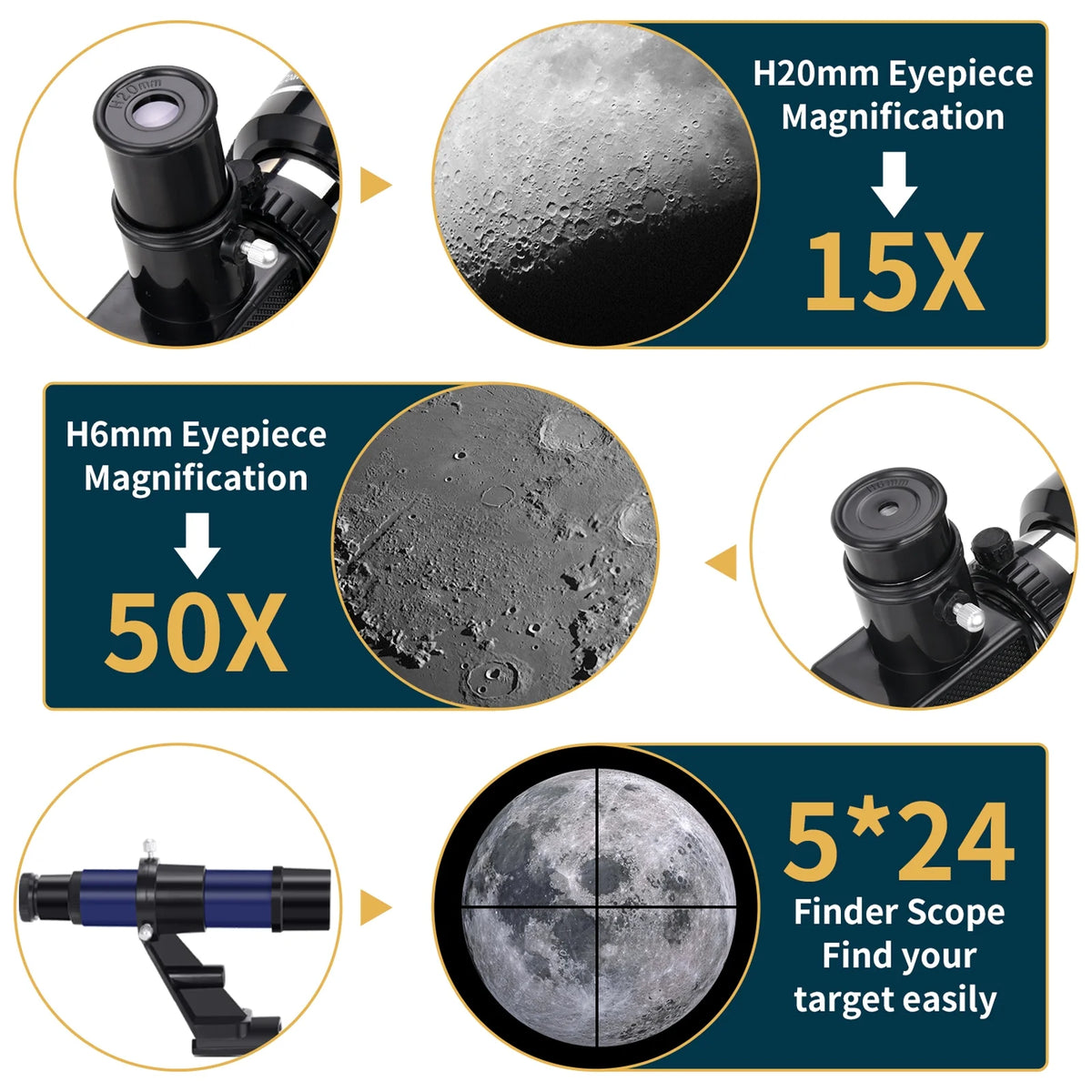 Telescopes for Kids Adults Beginners, 70MM Telescope for Astronomy, Refractor Telescopes with Tripod