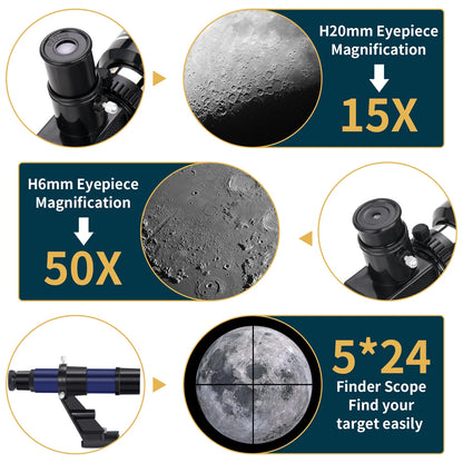 Telescopes for Kids Adults Beginners, 70MM Telescope for Astronomy, Refractor Telescopes with Tripod